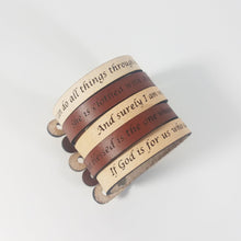 Custom Text Leather WordBracelet  Single wrap