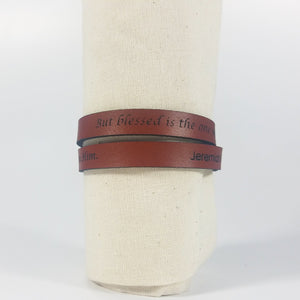 Double Wrap - The Leather Word Bracelet™  Jeremiah 17:7