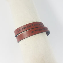 Double Wrap - The Leather Word Bracelet™  Matt 28:20