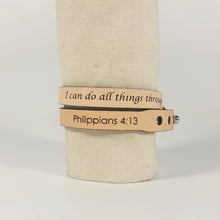 Double Wrap - The Leather Word Bracelet™  Philippians 4:13