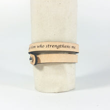 Double Wrap - The Leather Word Bracelet™  Philippians 4:13