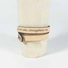 Double Wrap - The Leather Word Bracelet™  Philippians 4:13