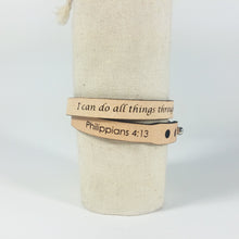 Double Wrap - The Leather Word Bracelet™  Philippians 4:13