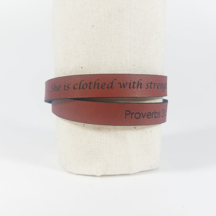 Double Wrap - The Leather Word Bracelet™  Proverbs 31:5