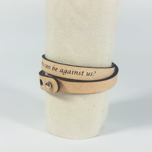 Double Wrap - The Leather Word Bracelet™  Romans 8:31