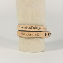 Custom Text Leather WordBracelet  double wrap