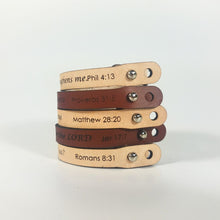 Custom Text Leather WordBracelet  Single wrap