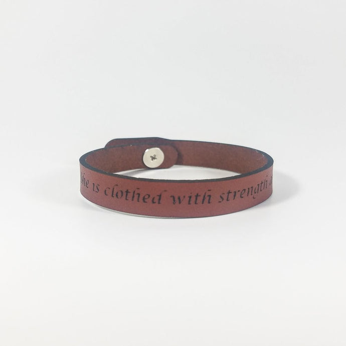 Custom Text Leather WordBracelet  Single wrap