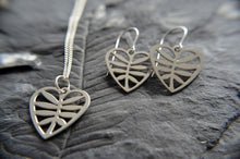 Leafy Heart Earrings in stainless steel