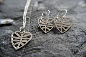 Leafy Heart Earrings in stainless steel