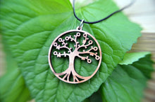 Tree of Life Pendant in cherry on leather cord