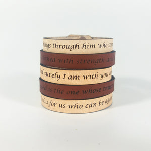 Single Wrap - Leather Word Bracelet™  Matt 28:20