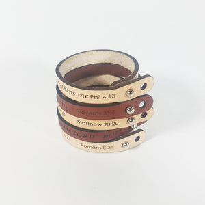 Single Wrap - Leather Word Bracelet™  Matt 28:20