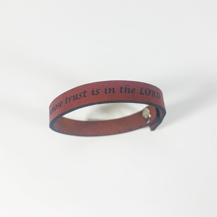 Single Wrap - The Leather Word Bracelet™  Jeremiah 17:7