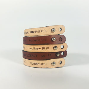 Single Wrap - The Leather Word Bracelet™  Jeremiah 17:7