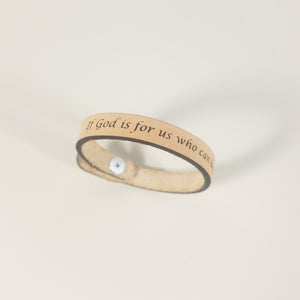 Single Wrap - The Leather Word Bracelet™  Romans 8:31