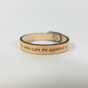 Single Wrap - The Leather Word Bracelet™  Romans 8:31